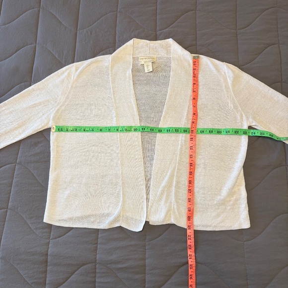 Cynthia Rowley Linen Open Front Cardigan Sweater White - Picture 4 of 8